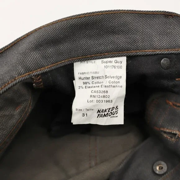 Naked & Famous Super Guy Hunter Stretch Japanese Selvedge Denim - Size 31 X 30 - Picture 7 of 10